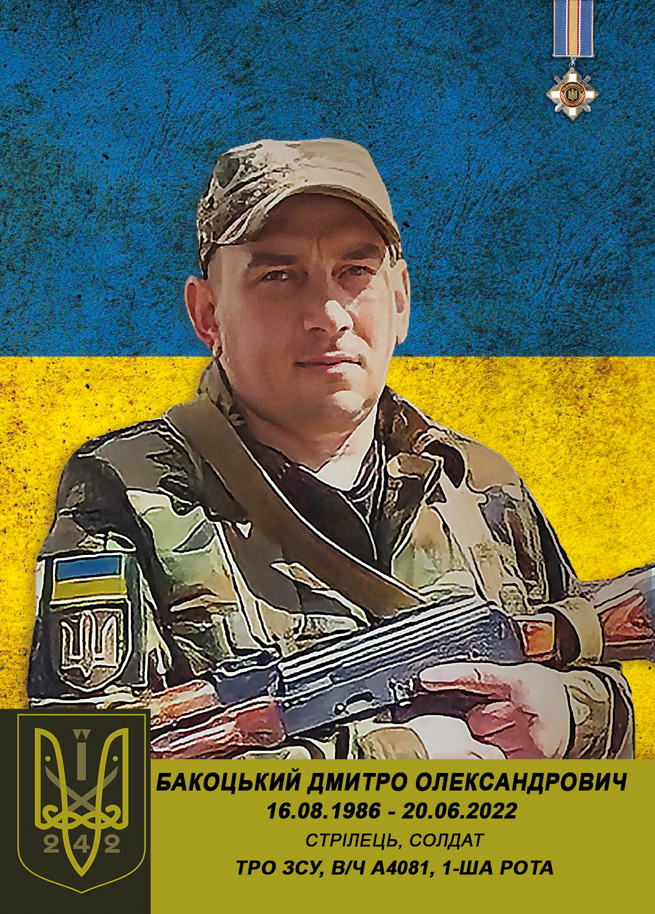 Бакоцький Дмитро Ігорович_16.08.1986-20.06.2022_242_241_РУ Північ Бакоцький Дмитро Ігорович_16.08.1986-20.06.2022_242_241_РУ Північ